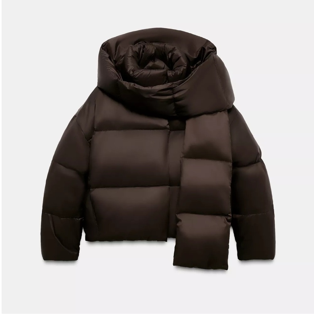 ZARA WATER REPELLENT WINDPROOF DOWN PUFFER COAT WITH HOODIE